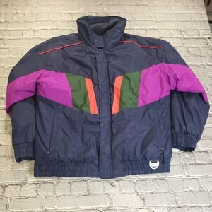 HOT MUSIC COLORBLOCK PUFFER CROPPED SNOWBOARD SKI JACKET COAT XL